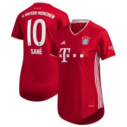 Leroy Sané Bayern Munich Kvinnor's 2020/21 Hemma Spelare Matchtröja - Röd