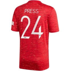 Christen Press Manchester United 2020/21 Hemma Matchtröja - Röd