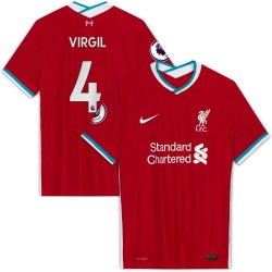 Virgil Van Dijk Liverpool 2020/21 Hemma Authentic Spelare Matchtröja - Röd