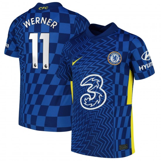 Timo Werner Chelsea Barn 2021/22 Hemma Breathe Stadium Spelare Matchtröja - Blå