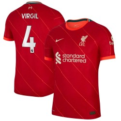 Virgil Van Dijk Liverpool 2021/22 Hemma Vapor Match Authentic Spelare Matchtröja - Röd