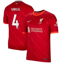 Virgil Van Dijk Liverpool 2021/22 Hemma Breathe Stadium Spelare Matchtröja - Röd
