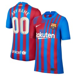 Barcelona Barn 2021/22 Hemma Custom Matchtröja - Blå