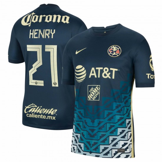 Henry Martín Klubblag América 2021/22 Borta Breathe Stadium Spelare Matchtröja - Marin