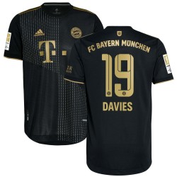 Alphonso Davies Bayern Munich 2021/22 Borta Authentic Spelare Matchtröja - Svart