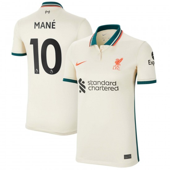 Sadio Mané Liverpool Kvinnor's 2021/22 Borta Breathe Stadium Spelare Matchtröja - Tan