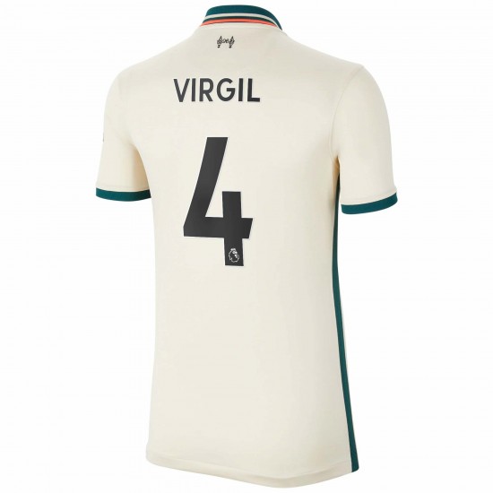 Virgil Van Dijk Liverpool Kvinnor's 2021/22 Borta Breathe Stadium Spelare Matchtröja - Tan
