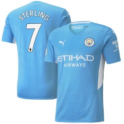 Raheem Sterling Manchester City 2021/22 Hemma Authentic Spelare Matchtröja - Ljus Blå