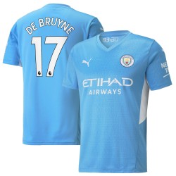 Kevin De Bruyne Manchester City 2021/22 Hemma Spelare Matchtröja - Ljus Blå