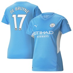 Kevin De Bruyne Manchester City Kvinnor's 2021/22 Hemma Spelare Matchtröja - Ljus Blå