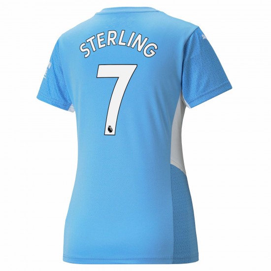 Raheem Sterling Manchester City Kvinnor's 2021/22 Hemma Spelare Matchtröja - Ljus Blå