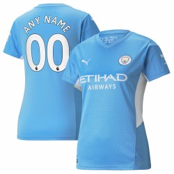 Manchester City Kvinnor's 2021/22 Hemma Custom Matchtröja - Ljus Blå