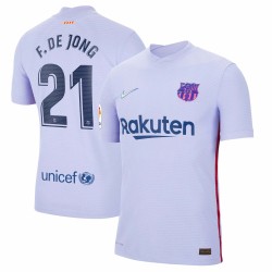 Frenkie de Jong Barcelona 2021/22 Borta Match Authentic Spelare Matchtröja - Lila