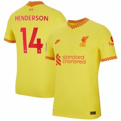 Jordan Henderson Liverpool 2021/22 Tredje Vapor Match Spelare Matchtröja - Gul