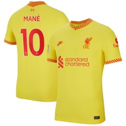 Sadio Mané Liverpool 2021/22 Tredje Vapor Match Spelare Matchtröja - Gul