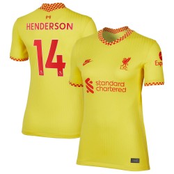 Jordan Henderson Liverpool Kvinnor's 2021/22 Tredje Breathe Stadium Spelare Matchtröja - Gul