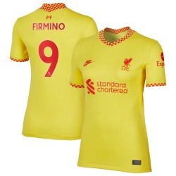 Roberto Firmino Liverpool Kvinnor's 2021/22 Tredje Breathe Stadium Spelare Matchtröja - Gul