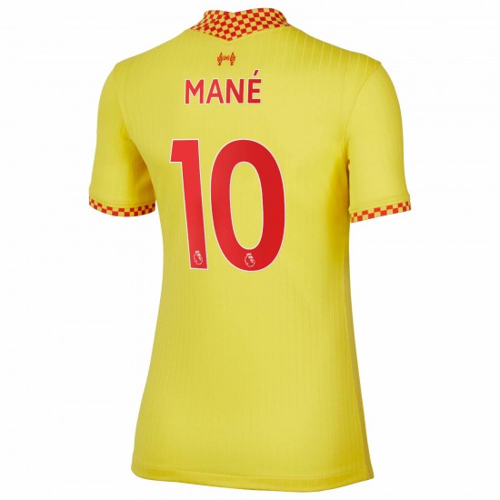 Sadio Mané Liverpool Kvinnor's 2021/22 Tredje Breathe Stadium Spelare Matchtröja - Gul