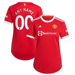 Manchester United Kvinnor's 2021/22 Hemma Custom Matchtröja - Röd