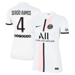 Sergio Ramos Paris Saint-Germain Kvinnor's 2021/22 Borta Breathe Stadium Spelare Matchtröja - Vit
