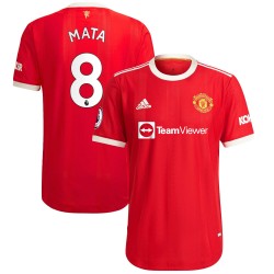 Juan Mata Manchester United 2021/22 Hemma Authentic Spelare Matchtröja - Röd