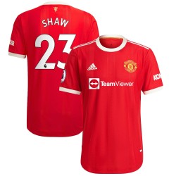 Luke Shaw Manchester United 2021/22 Hemma Authentic Spelare Matchtröja - Röd