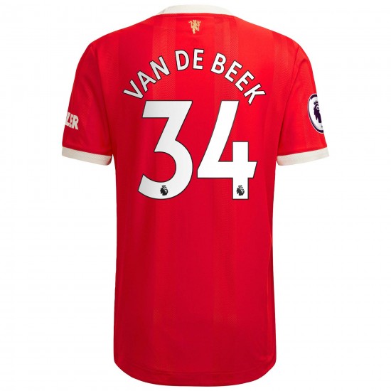 Donny Van De Beek Manchester United 2021/22 Hemma Authentic Spelare Matchtröja - Röd
