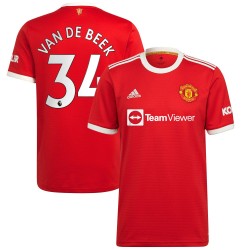 Donny Van De Beek Manchester United 2021/22 Hemma Spelare Matchtröja - Röd