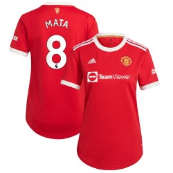 Juan Mata Manchester United Kvinnor's 2021/22 Hemma Spelare Matchtröja - Röd