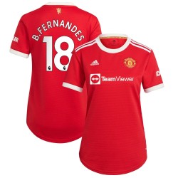 Bruno Fernandes Manchester United Kvinnor's 2021/22 Hemma Spelare Matchtröja - Röd