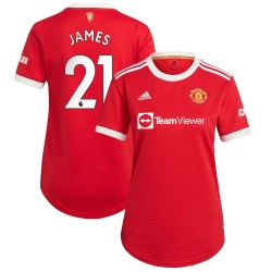 Daniel James Manchester United Kvinnor's 2021/22 Hemma Spelare Matchtröja - Röd
