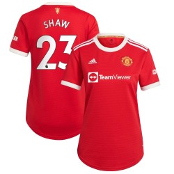 Luke Shaw Manchester United Kvinnor's 2021/22 Hemma Spelare Matchtröja - Röd