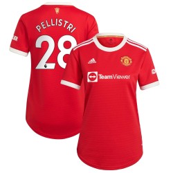Facundo Pellistri Manchester United Kvinnor's 2021/22 Hemma Spelare Matchtröja - Röd