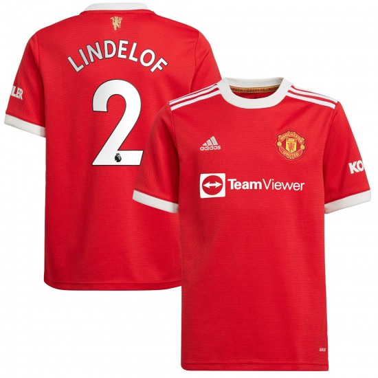 Victor Lindelof Manchester United Barn 2021/22 Hemma Spelare Matchtröja - Röd