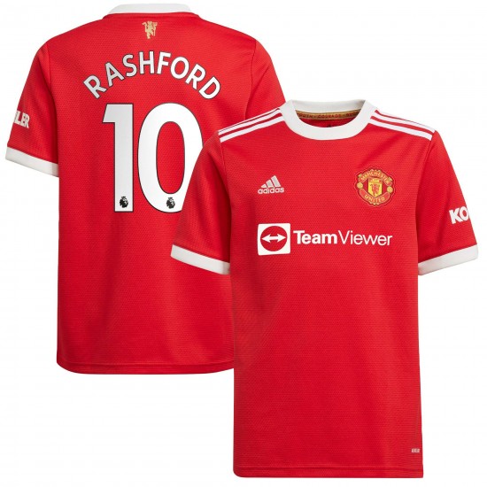 Marcus Rashford Manchester United Barn 2021/22 Hemma Spelare Matchtröja - Röd