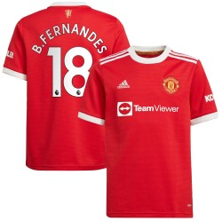 Bruno Fernandes Manchester United Barn 2021/22 Hemma Spelare Matchtröja - Röd
