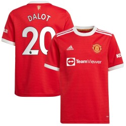 Diogo Dalot Manchester United Barn 2021/22 Hemma Spelare Matchtröja - Röd
