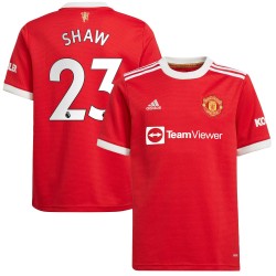 Luke Shaw Manchester United Barn 2021/22 Hemma Spelare Matchtröja - Röd