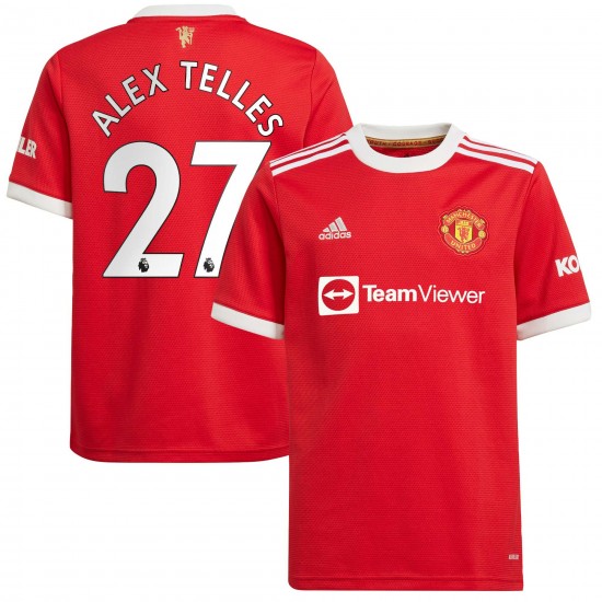 Alex Telles Manchester United Barn 2021/22 Hemma Spelare Matchtröja - Röd