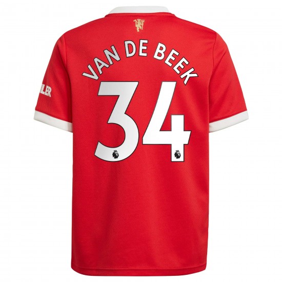 Donny Van De Beek Manchester United Barn 2021/22 Hemma Spelare Matchtröja - Röd