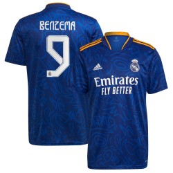Karim Benzema Real Madrid 2021/22 Borta Spelare Matchtröja - Blå
