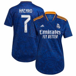 Eden Hazard Real Madrid Kvinnor's 2021/22 Borta Spelare Matchtröja - Blå