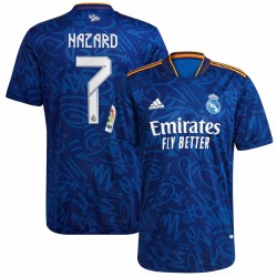 Eden Hazard Real Madrid 2021/22 Borta Authentic Spelare Matchtröja - Blå