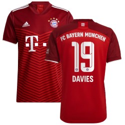 Alphonso Davies Bayern Munich 2021/22 Hemma Spelare Matchtröja - Röd