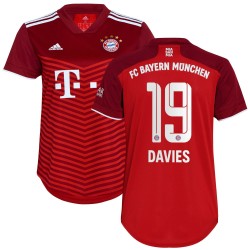 Alphonso Davies Bayern Munich Kvinnor's 2021/22 Hemma Spelare Matchtröja - Röd