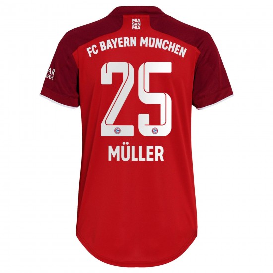 Thomas Müller Bayern Munich Kvinnor's 2021/22 Hemma Spelare Matchtröja - Röd