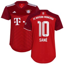 Leroy Sané Bayern Munich Kvinnor's 2021/22 Hemma Spelare Matchtröja - Röd