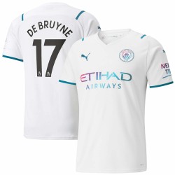 Kevin De Bruyne Manchester City 2021/22 Borta Spelare Matchtröja - Vit