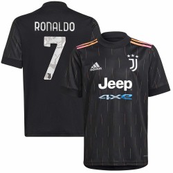 Cristiano Ronaldo Juventus Barn 2021/22 Borta Spelare Matchtröja - Svart