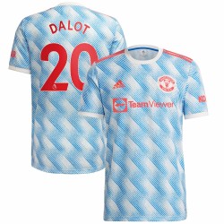 Diogo Dalot Manchester United 2021/22 Borta Spelare Matchtröja - Vit